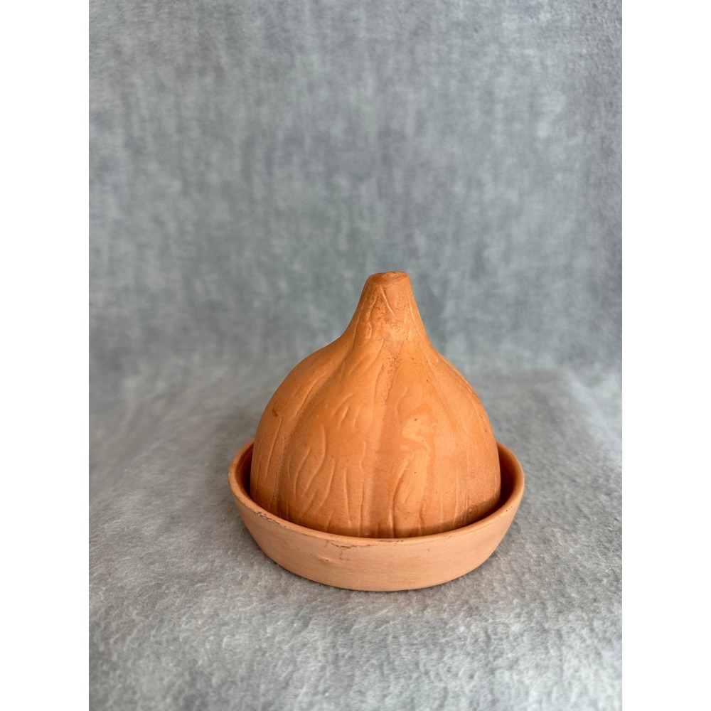 Terra Cotta Garlic Keeper Pot Container with Lid Ventilation Hole